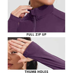 Veste d'entraînement de yoga pour femmes, extensible, confortable, fermeture éclair intégrale, haut léger, nylon, élasthanne, athlétique, respirant - Product Image 4