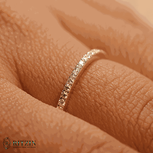 Unique 0,54 TCW forma redonda Moissanite Diamond Full Eternity Wedding Band Joyería exclusiva regalo para ella - Product Image 4