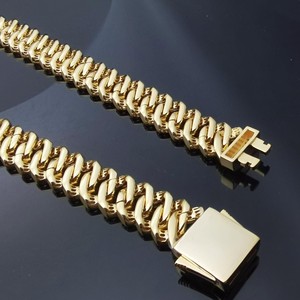 Pulsera Cubana Chapada en Oro con Moissanita VVS de Corte Brillante Redondo, Cadena Fina de Plata Esterlina 925, Pulseras y Brazaletes Finos para Hombre - Product Image 4