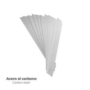 Lama Cutter 9 mm. (Confezione da 10 Pezzi) Acciaio al Carbonio. - Product Image 3