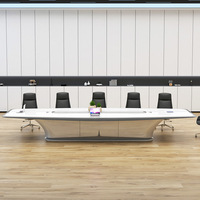 Élégant blanc grande table de conférence moderne simple multi-personnes bureau de réunion salle de formation mobilier de bureau