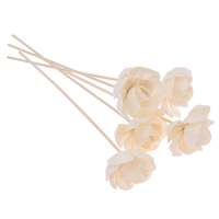 5 Pcs Rotin Reed Diffuseur Recharge Bâtons Décor De Parfum À La Maison avec Rose Fleurs Arôme Premium Rose Parfum Ensemble