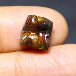 Ágata de fuego mexicana de 7,00 quilates, cabujón Druzy suave, suelta piedra preciosa, ágata de fuego mexicana Natural, cuadrado, 10X9X5MM, fabricación de joyas - Product Image 1