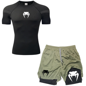 Ensemble de compression Anime Venom pour hommes, t-shirts de sport pour la salle de sport, shorts de course respirants, séchage rapide, rashguard de sport, ensemble de vêtements de sport - Product Image 3
