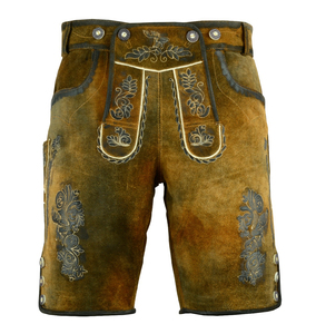 Lederhosen bávaro tradicional para hombre, pantalones de cuero con decoración bordada de último diseño, pantalones cortos de tela de alta calidad - Product Image 1