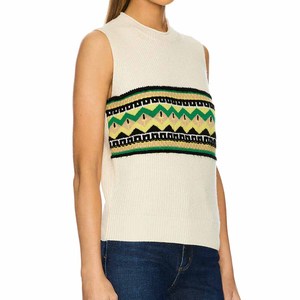 Fabricant OEM & ODM Gilet <span class=keywords><strong>pull</strong></span> en cachemire <span class=keywords><strong>sans</strong></span> manches en <span class=keywords><strong>tricot</strong></span> à motif jacquard personnalisé à la mode pour femmes - Product Image 2