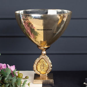 Tazón Decorativo de Aluminio Chapado en Oro para Servir, Base de Material Sólido, para Fiestas, Utensilios de Cocina, Decoración del Hogar - Product Image 2