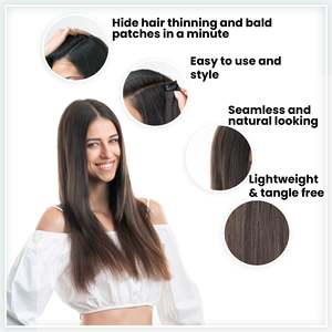 Extensions de cheveux Remy indiennes à clipser, paire de mèches latérales à trame unique - Product Image 4