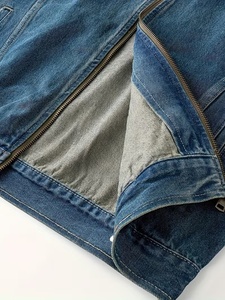 Veste en jean en toile pour homme, style décontracté, couleur unie, simple boutonnage, style cowboy, avec rembourrage en duvet – Vente en gros - Product Image 5