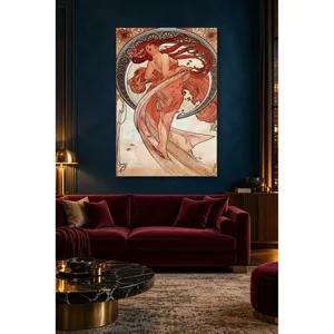 Fida Alphonse Mucha Dancing Woman with Red Hair <b>Canvas</b> Print - Product Image 4