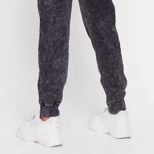 Joggers de lavado ácido ecológicos transpirables personalizados de alta calidad para mujer Logo de estilo informal suelto Vintage frente plano de invierno - Product Image 5