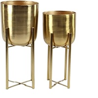 Pot de fleurs en métal personnalisé pour l'extérieur, revêtement en poudre, style américain, pour la décoration du jardin et de la maison