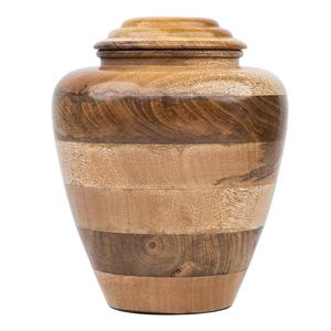 Urna Funeraria Alta de Madera con Diseño de Grano de Madera en Capas, Acabado Liso y Aspecto Conmemorativo Elegante - Product Image 4