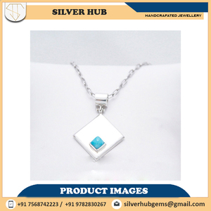 Meilleur prix vente Adorable pendentif en argent sterling 925 fait main avec incrustation de réglage de lunette Larimar - Product Image 4
