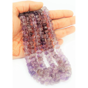 Cuentas de Amatista Púrpura Natural de 16 Pulgadas, 7-10 mm, Talladas en Forma de Sandía, Calabaza y Melón, Piedras Preciosas para Manualidades - Product Image 1