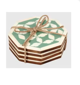 Sous-verres de luxe sous-verres en os faits à la main pour la décoration de la salle à manger sous-verres en incrustation d'os de luxe napperons napperons et coussinets vaisselle décor - Product Image 5