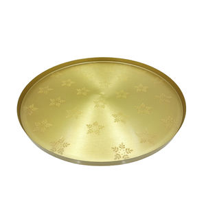 Plaque ronde en fer couleur martelée en cuivre plaque de vibration de conception Unique de grande taille pour mariage et décoration de table - Product Image 3