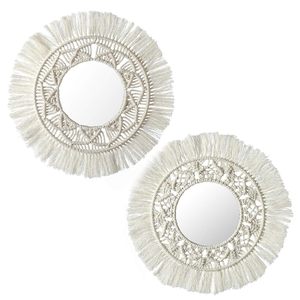 Handmade Modern Macrame Wall Hanging <b>Mirror</b> <b>for</b> <b>Bedroom</b> and Living Room Decor Wholesale in India - Product Image 5