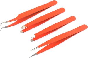 Juego de pinzas profesionales para depilación encarnada y modelado de cejas de primera calidad en pinzas para cejas de color verde - Product Image 2