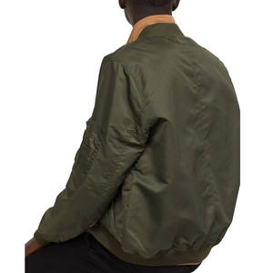 Chaqueta bomber de seda de talla grande con logotipo personalizado para hombre, chaqueta universitaria informal a la moda con estampado universitario para ropa de calle de invierno - Product Image 3