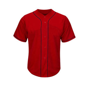 Maillot de baseball unisexe de haute qualité personnalisé Chemise boutonnée à impression entièrement personnalisée avec manches courtes Maillots de baseball grande taille - Product Image 5