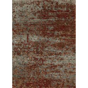 Alfombra Uvenuti de Lana y Seda de Bambú con Patrón Abstracto Anudada a Mano en Rojo y Naranja para Uso Doméstico - Modelo (1637) - Product Image 1
