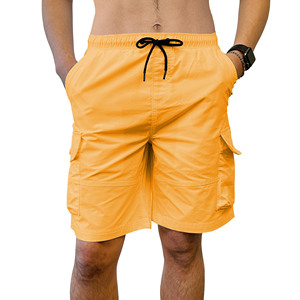 Comfort Men's 340G Heavy Casual Cargo Pocket Shorts Spring Elastic Waistband Drawstring Cargo Shorts Custom Logo Men Shorts - Product Image 1