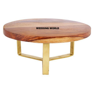 Support à gâteau en bois de conception de luxe de forme ronde, fait à la main de qualité supérieure, vente à chaud, support à gâteau en bois de créateur classique et élégant - Product Image 3