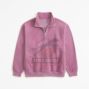 Sudaderas de Mujer con Media Cremallera de Color Sólido, Fabricadas en Pakistán, con Logotipo Personalizado Impreso, Sudaderas Casuales de Mujer con Media Cremallera - Product Image 6