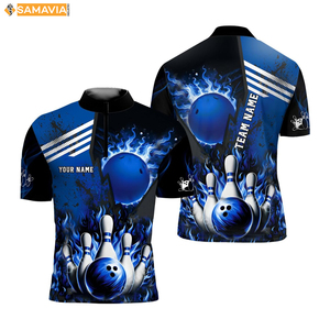 SAMAVIA USA Club Bowling Uniformes Camisas sublimadas ligeras de ajuste personalizado para jugadores de Liga - Product Image 1