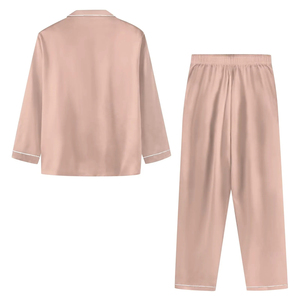 Conjunto de Pijamas de Lujo al por Mayor para Mujer, Manga Larga, 2 Piezas, Cuello Camisero, Personalizado, de Seda y Satén, Ropa de Dormir - Product Image 2
