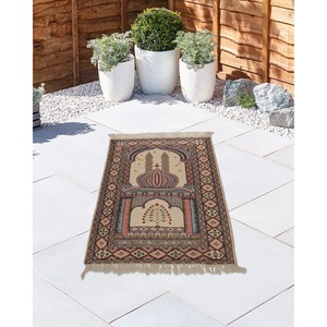 Alfombra de Oración de Lana Zynah Modern Sacred Journey, Hecha a Mano, Lavable, con Patrón Abstracto para la Oración - Product Image 4