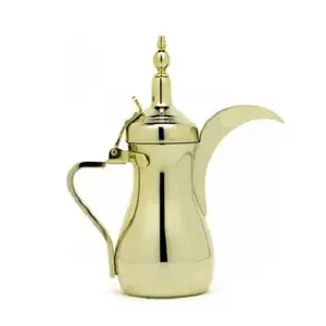 Cafetera árabe única, diseño fantástico, utensilios de cocina de acero inoxidable pulido dorado, Dallah árabe en gran oferta