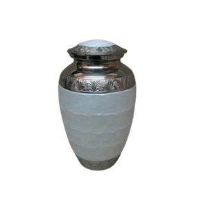 สินค้ามาใหม่โกศโลหะบริสุทธิ์สำหรับใส่เถ้ากระดูกในงานศพมีความต้องการสูงพร้อมแถบคาดตกแต่งแกะสลักสำหรับขี้เถ้าขี้เถ้า - Product Image 4