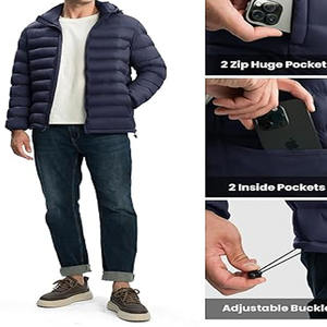 Veste polaire de service OEM personnalisée pour hommes veste d'hiver avec logo personnalisé pour hommes avec poche bulle pour hommes vente en gros - Product Image 4