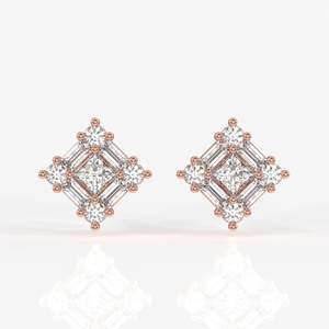 Pendientes de Oro de 18K con Moissanita Incolora de Corte Brillante Redondo de 0.91 Quilates, Corte Excelente/Brillante, Engaste de Garras, Tipo Stud para Compromiso - Product Image 6