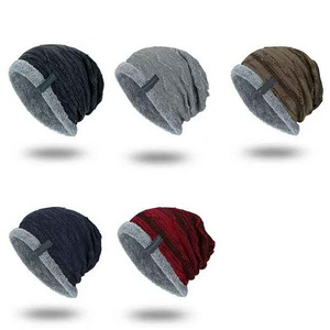 Gorro de lana cálido de invierno para mujer, nuevo estilo, sombrero de punto a rayas sólidas, sombrero liso de moda - Product Image 3