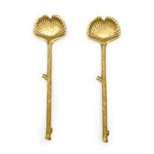 Brass Classic <b>Serving</b> <b>Spoon</b> Mirror Pooja Mixing Ayurvedic Herbs Party Use <b>Gold</b> Plated Long Handle Customized Eco-Friendly - Product Image 6