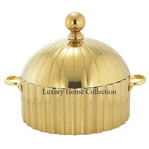 Olla caliente duradera de Metal de aspecto atractivo elegante, Color dorado con diseño martillado, suministros de decoración de artículos de comedor de mesa elegantes y modernos - Product Image 2