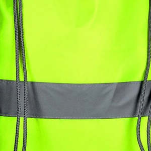 Sac à dos en polyester de qualité supérieure avec cordon de serrage, couleur noire, sac de sport de voyage en tissu avec logo personnalisé imprimé - Product Image 6