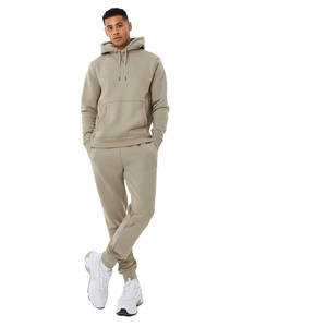 ชุดวอร์มฤดูหนาวแบบยูนิเซ็กซ์ OEM ผ้าฝ้ายฟลีซ 100% เสื้อฮู้ดดี้และกางเกงขายาวแบบเรียบสำหรับผู้ชาย - Product Image 1
