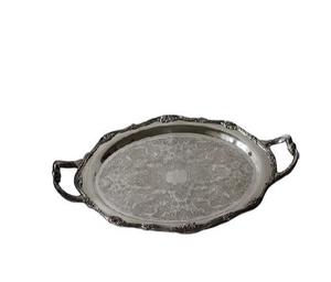 Forme ronde hôtel restauration servant le dîner Design Standard décor de Table décoratif fait à la main servant des aliments plateau en métal en laiton - Product Image 6