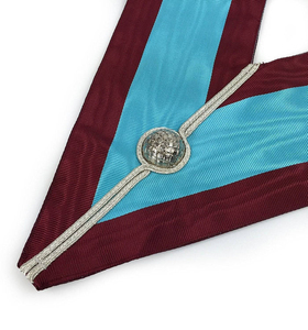 Officiers Mark English Regulation Officer Collar Maroon Moire Low quantité minimale de commande OEM Service Masonic Regalia Colliers Fabricant - Product Image 5