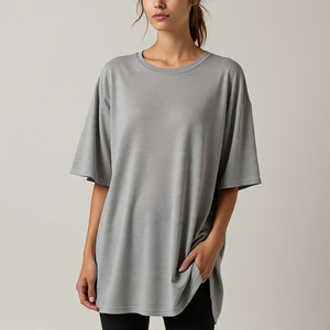 T-shirts oversize à épaules tombantes T-shirts à manches courtes pour femmes Vêtements de sport Running Jogging T-shirts à manches courtes pour femmes - Product Image 1