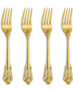 Top Selling Wholesale Luxury Engrave Design PVD Gold Metal Dinner <b>Fork</b> 18/10 For Wedding Parties - Product Image 1