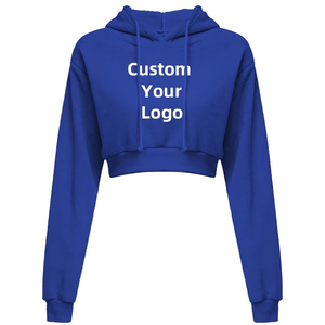 Drop Shoulder Customize Your Logo <b>Women</b> Short <b>Top</b> Hoodie Casual Long Sleeve Hooded Short Sweatshirt <b>Sexy</b> Printed Sweaters - Product Image 6