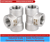 Raccord de tuyauterie forgé en acier inoxydable SS316 de haute qualité, raccord en T égal avec filetage ASME B16.11 NPT