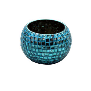 Porte-bougie en verre décoratif, mosaïque marron doré, nouveau design, pot à bougie pour le salon et la décoration de Noël - Product Image 2