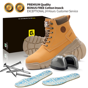 Giày bảo hộ GUYISA dòng nhẹ và tiện dụng, tiêu chuẩn Châu Âu, <span class=keywords><strong>m</strong></span>ũi thép, <span class=keywords><strong>m</strong></span>àu vàng - Product Image 4