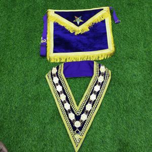 Masonic Regalia OES Worthy Patron/Matron Velvet <b>Apron</b> with Beaded Collar - Product Image 1